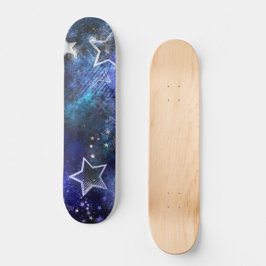 Skateboard Arrière - plan spatial avec étoiles (Recto)