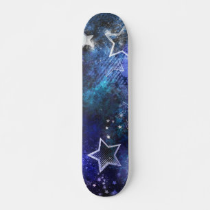 Skateboard Arrière - plan spatial avec étoiles