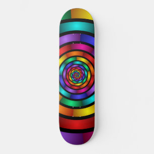 Skateboard Arrondi et psychédélique coloré Art moderne fracta