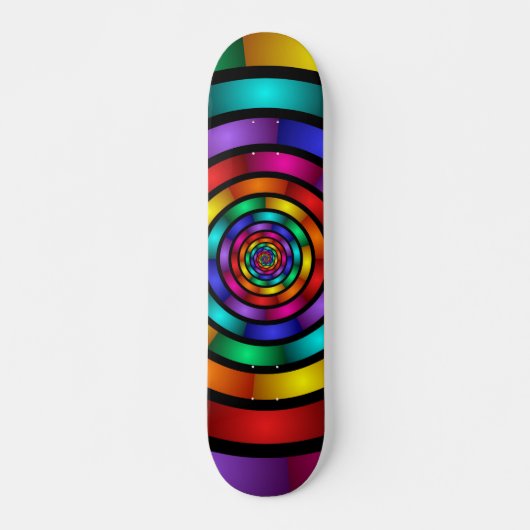 Skateboard Arrondi et psychédélique coloré Art moderne fracta (Devant)