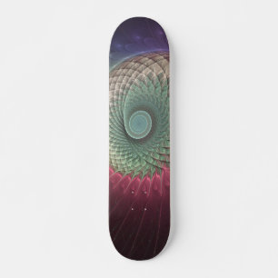 Skateboard Art abstrait d'escargot coloré moderne fractal