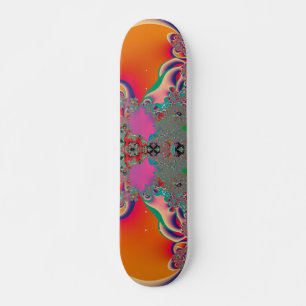 Skateboard Art abstrait fractal de méditation rouge