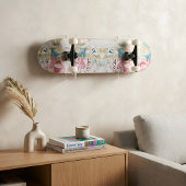 Skateboard Art abstrait moderne or rose et sarcelle fluide ma