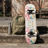 Skateboard Art abstrait moderne or rose et sarcelle fluide ma