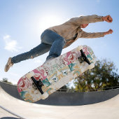 Skateboard Art abstrait moderne or rose et sarcelle fluide ma