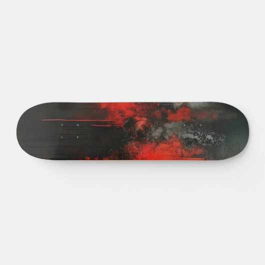 Skateboard Art Abstrait noir rouge (Horz)