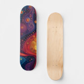 Skateboard Art Abstrait psychédélique coloré (Recto)