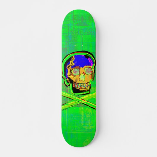 Skateboard Art Calavera Vert Cracked Crackull Crackull (Devant)
