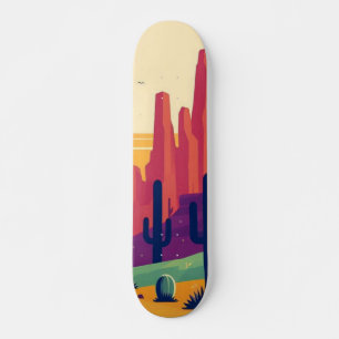 Skateboard Art coloré du désert du sud-ouest