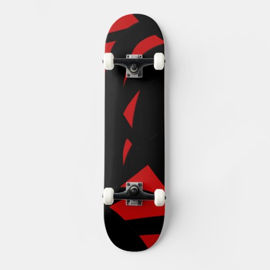 Skateboard Art contemporain rouge et noir (Recto)