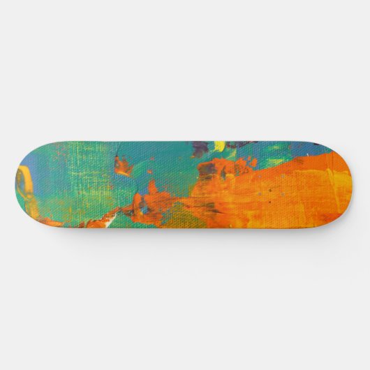 Skateboard Art cool Vert Orange Peint (Horz)
