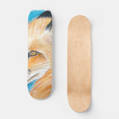 Skateboard Art d'aquarelle renard rouge mignon (Recto)