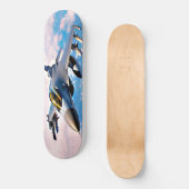 Skateboard Art de F-16 survolant les nuages (Recto)