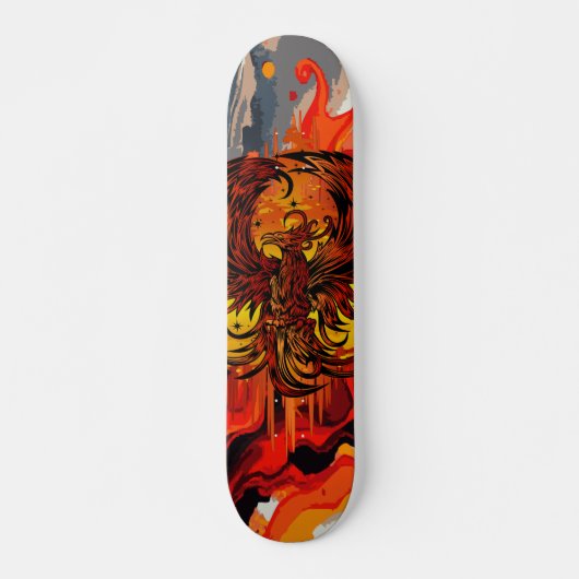Skateboard Art de feu de Phoenix Rising avec éclaboussure de (Devant)