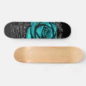 Skateboard Art de graffiti de rose robuste sarcelle • Style d (Horz)