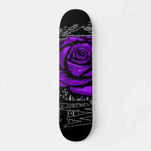 Skateboard Art de graffiti de rose robuste violet • Rue urbai