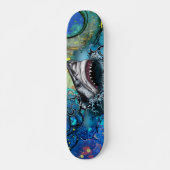 Skateboard Art de marbre abstrait requin océan Splash (Devant)