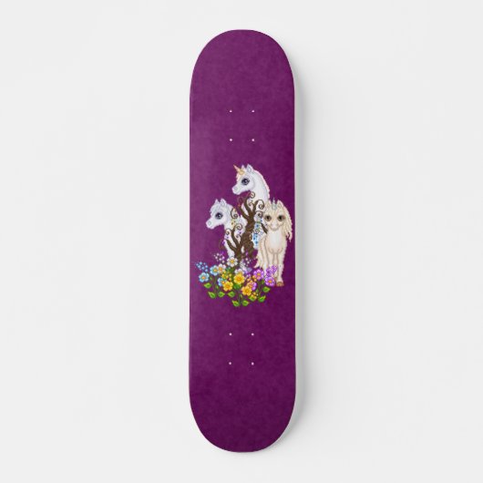 Skateboard Art de pixel d'amis de licorne (Devant)