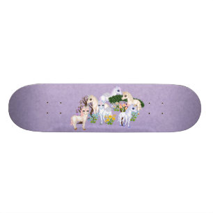 Skateboard Art de pixel de jardin de licorne