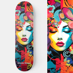 Skateboard Art De Rue Coloré Edgy Vibrant Inspiré