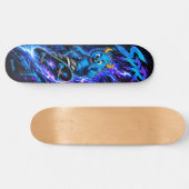 Skateboard Art de rue Neon Blue Monster Lightning Rush (Horz)