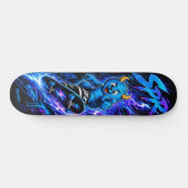 Skateboard Art de rue Neon Blue Monster Lightning Rush (Horz)