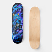 Skateboard Art de rue Neon Blue Monster Lightning Rush (Recto)