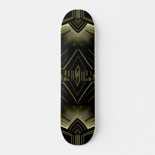 Skateboard Art Deco Black Gold (Voorkant)