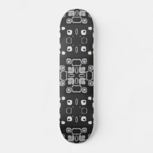 Skateboard Art Déco Gris Floral Retro Abstrait