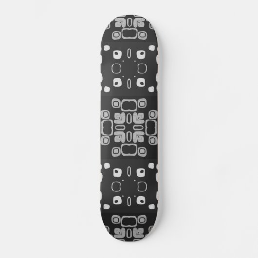 Skateboard Art Déco Gris Floral Retro Abstrait (Recto)