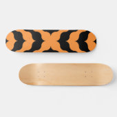 Skateboard Art Déco Noir, Orange Retro Art Abstrait (Horz)