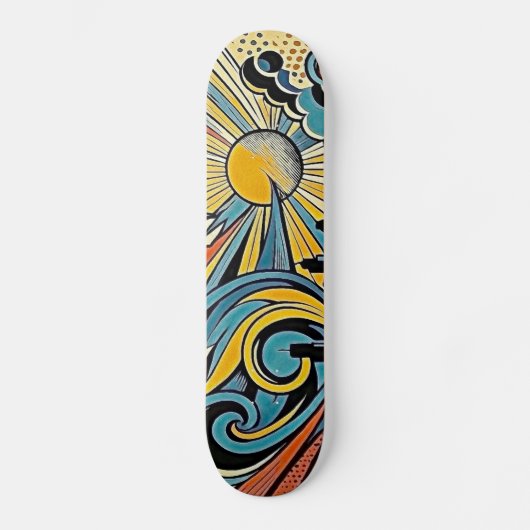 Skateboard Art déco Ocean Dreams (Recto)
