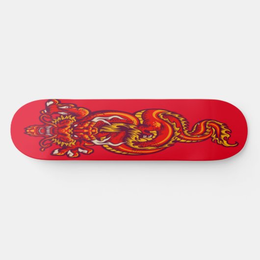 Skateboard art du dragon rouge (Horz)