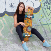 Skateboard Art élégant de tournesol orange sur