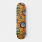 Skateboard Art élégant de tournesol orange sur (Devant)