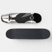 Skateboard Art en forme noir et blanc (Horz)