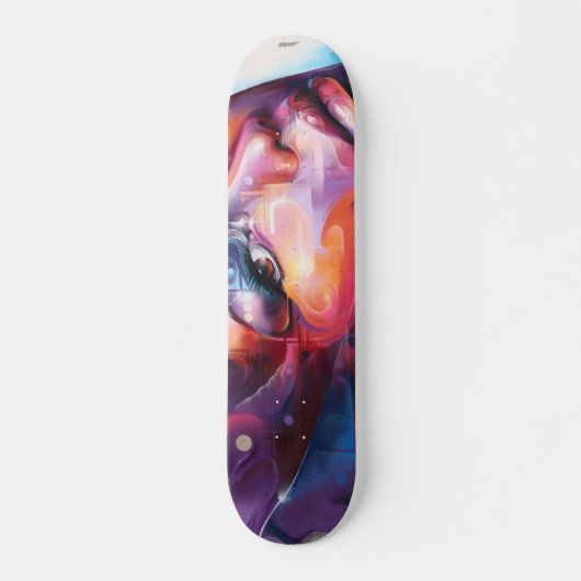 Skateboard Art féminin coloré (Devant)