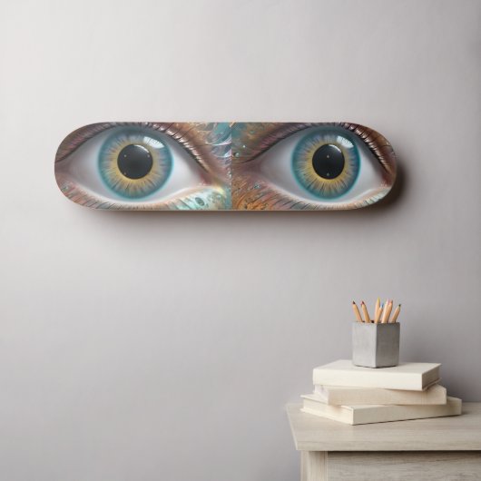 Skateboard Art fractal à boule oculaire bleue, (Art mural (Horz))
