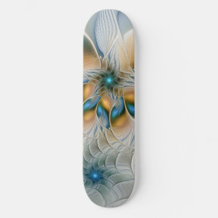 Skateboard Art fractal de fantaisie abstraite avec du bleu