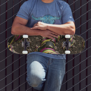 Skateboard Art fractal en spirale funky coloré trippy groovy