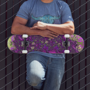 Skateboard Art fractal funky groovy coloré et audacieux