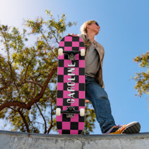 Skateboard Art géométrique Abstrait couleur rose néon personn