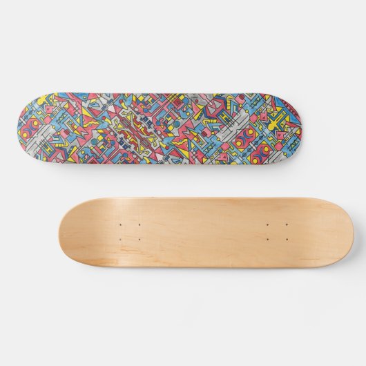 Skateboard Art Géométrique Cityscape-Modern Bauhaus (Horz)