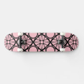 Skateboard Art géométrique noir et rose (Horz)