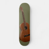 Skateboard Art guitare classique Imprimer sur vert olive (Recto)