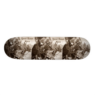 Skateboard art historique joutant de chevaux de chevaliers
