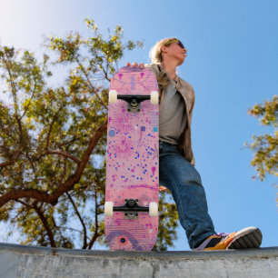 Skateboard Art maximaliste Pink Party