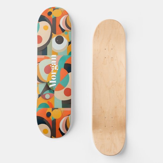 Skateboard Art Moderne du milieu du siècle, Nom vertical Géom (Recto)