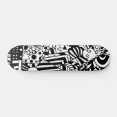 Skateboard Art noir et blanc motif abstrait (Horz)