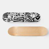 Skateboard Art noir et blanc motif abstrait (Horz)